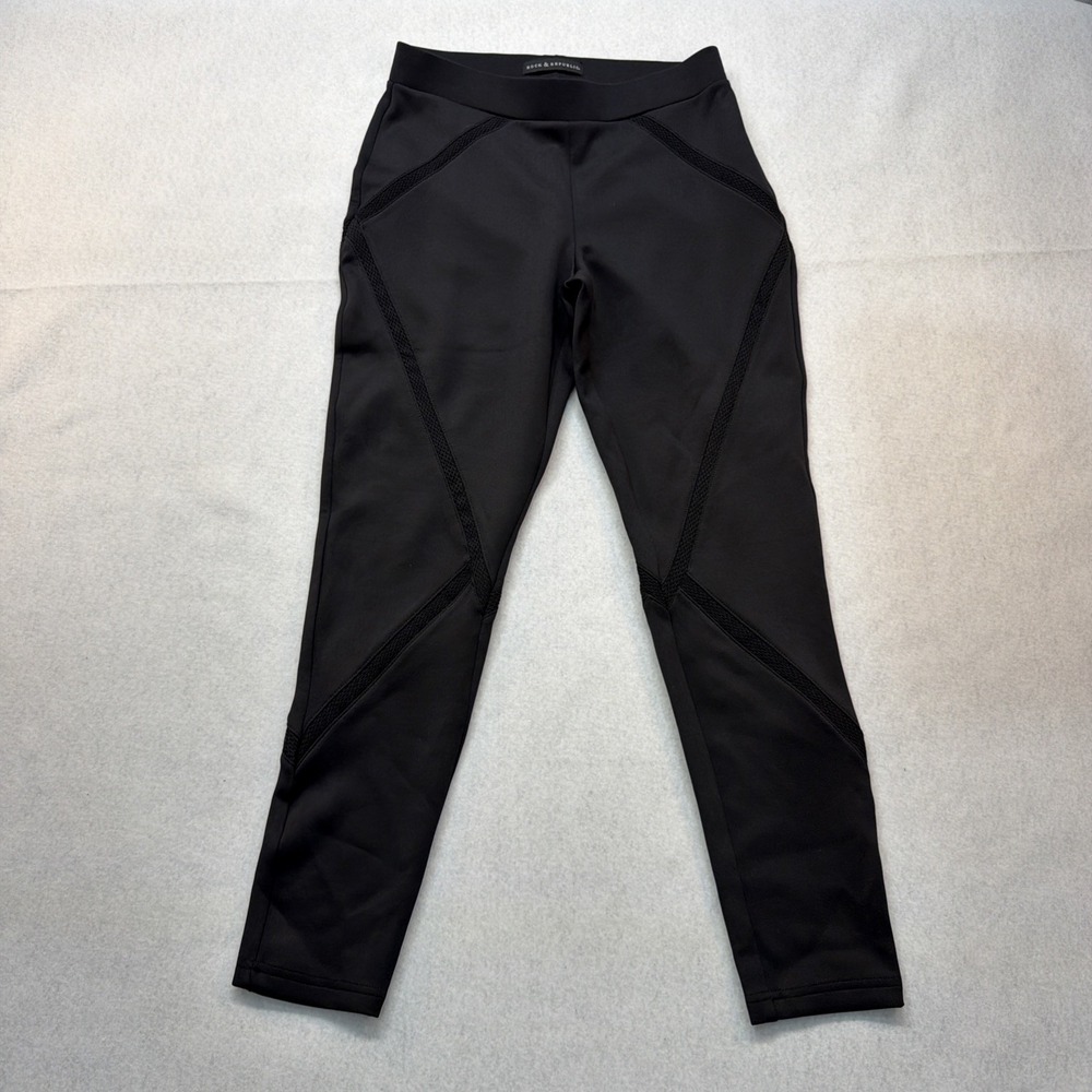 Rock & Republic Black Pull On Leggings Size Medium